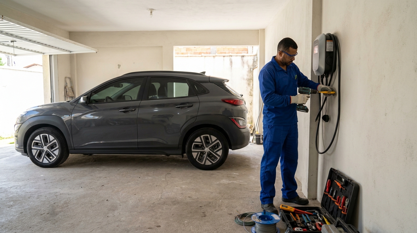 Instalacao de carregador de carro eletrico em Cotia‑SP