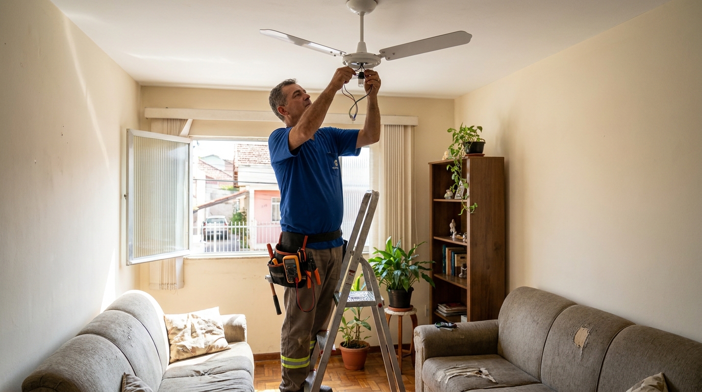 Instalacao de ventilador de teto em Cotia‑SP