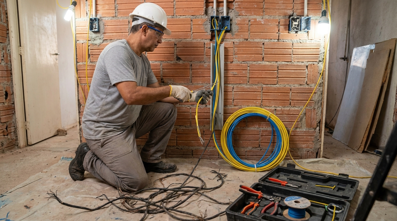 Troca de fiacao eletrica residencial em Cotia‑SP